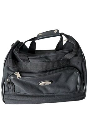 AMERICAN TOURISTER Vintage Black Duffle Weekender Carry On Bag Travel